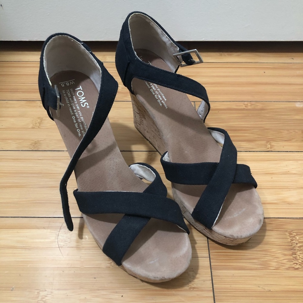 Black Wedge Heel